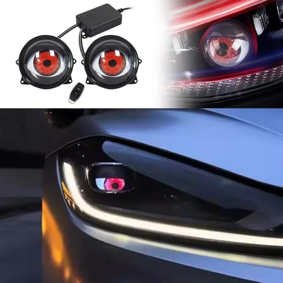 Dynamic Devil Eye Car Headlights - 12V LED with Adjustable Eye Pattern & Remote Control